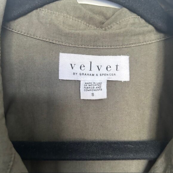 VELVET BY GRAHAM & SPENCER Taylor Jumpsuit Long Sleeve Green Large Cotton - Picture 3 of 4